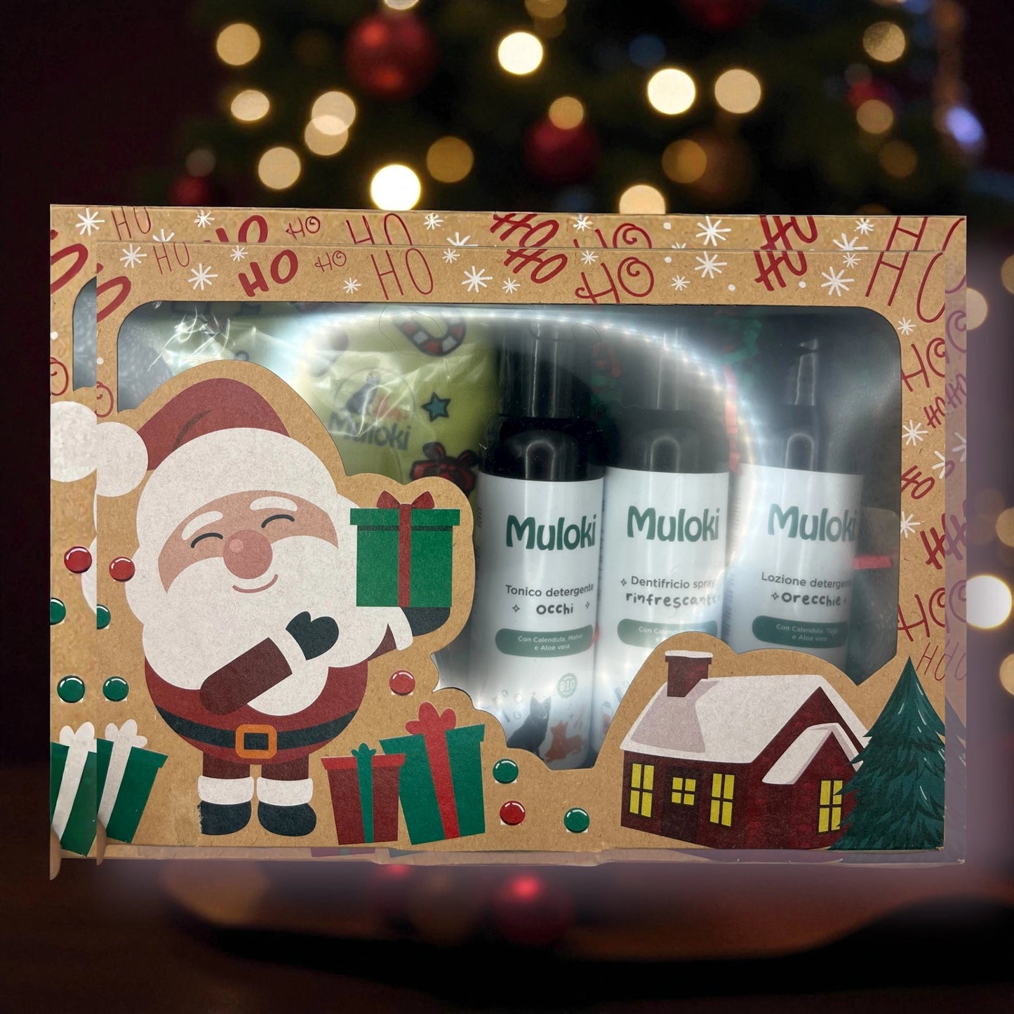 Prodotti naturali Muloki per la cura del cane – in confezione natalizia