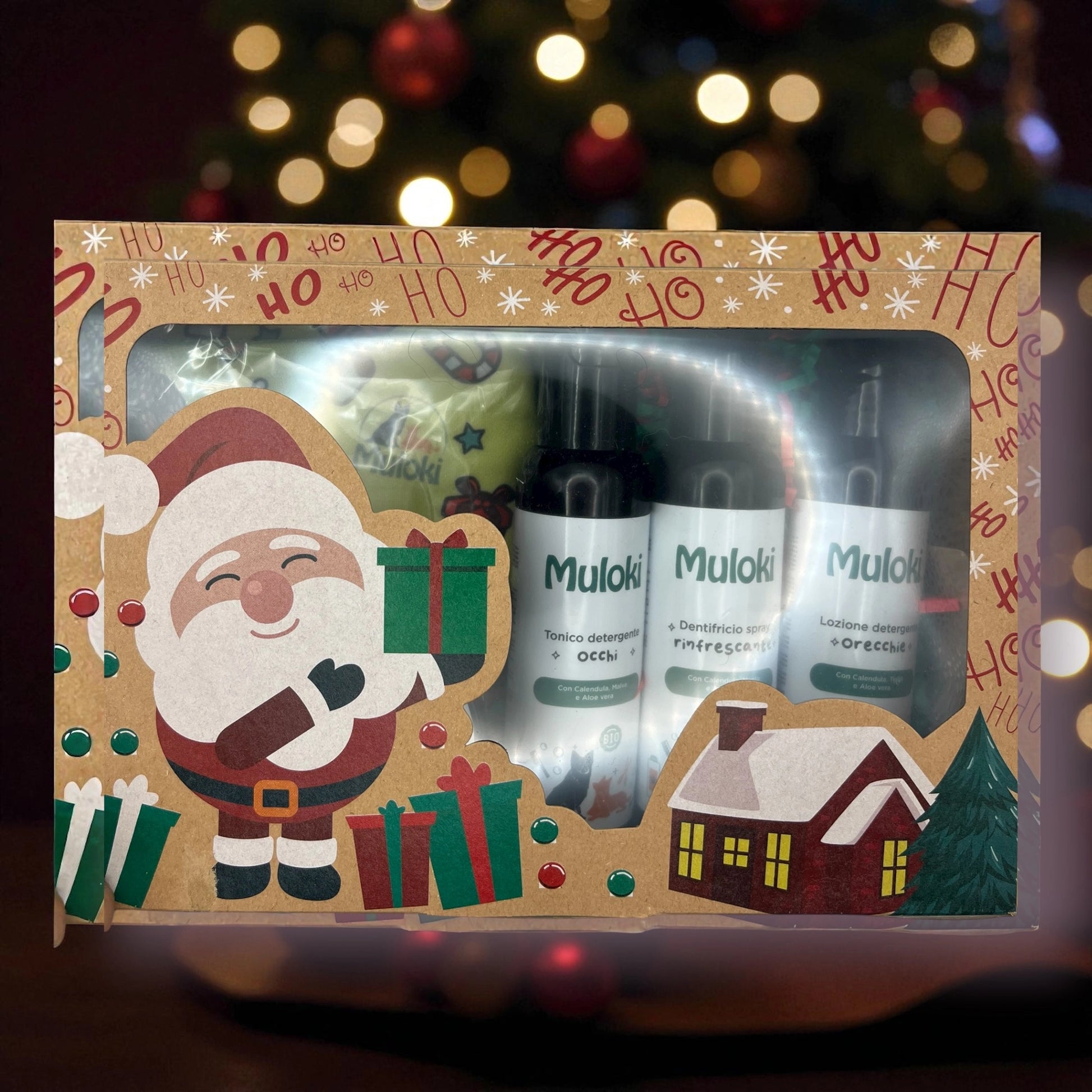 Prodotti naturali Muloki per la cura del cane – in confezione natalizia