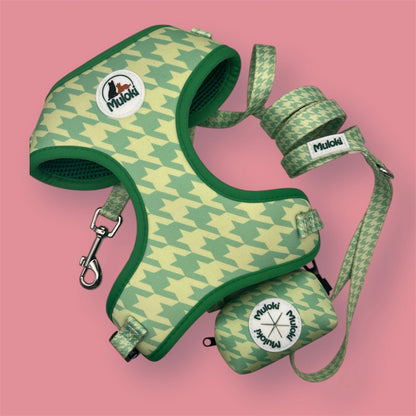 kit passeggiata con pettorina muloki - kit per la passeggiata formato da pettorina, guinzaglio e portasacchetti
