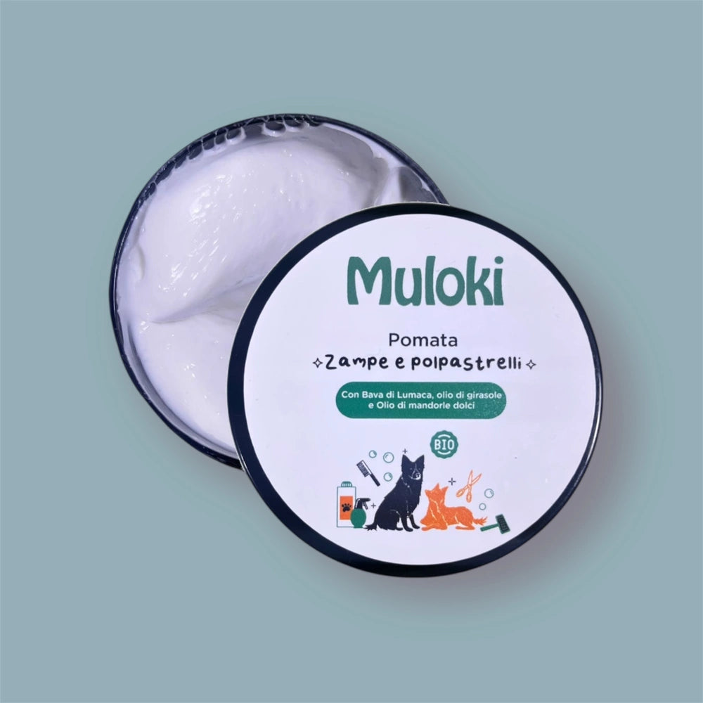 Pomata naturale zampe e polpastrelli per cani Muloki – nutriente e protettiva