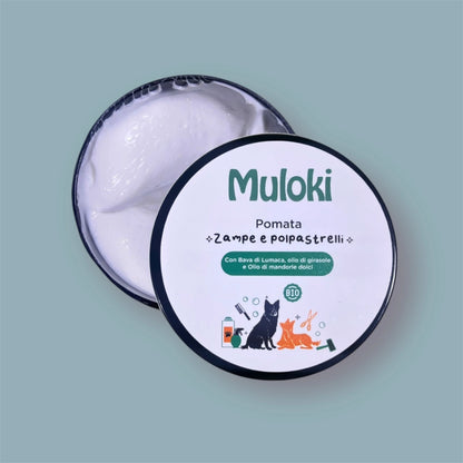 Pomata naturale zampe e polpastrelli per cani Muloki – nutriente e protettiva